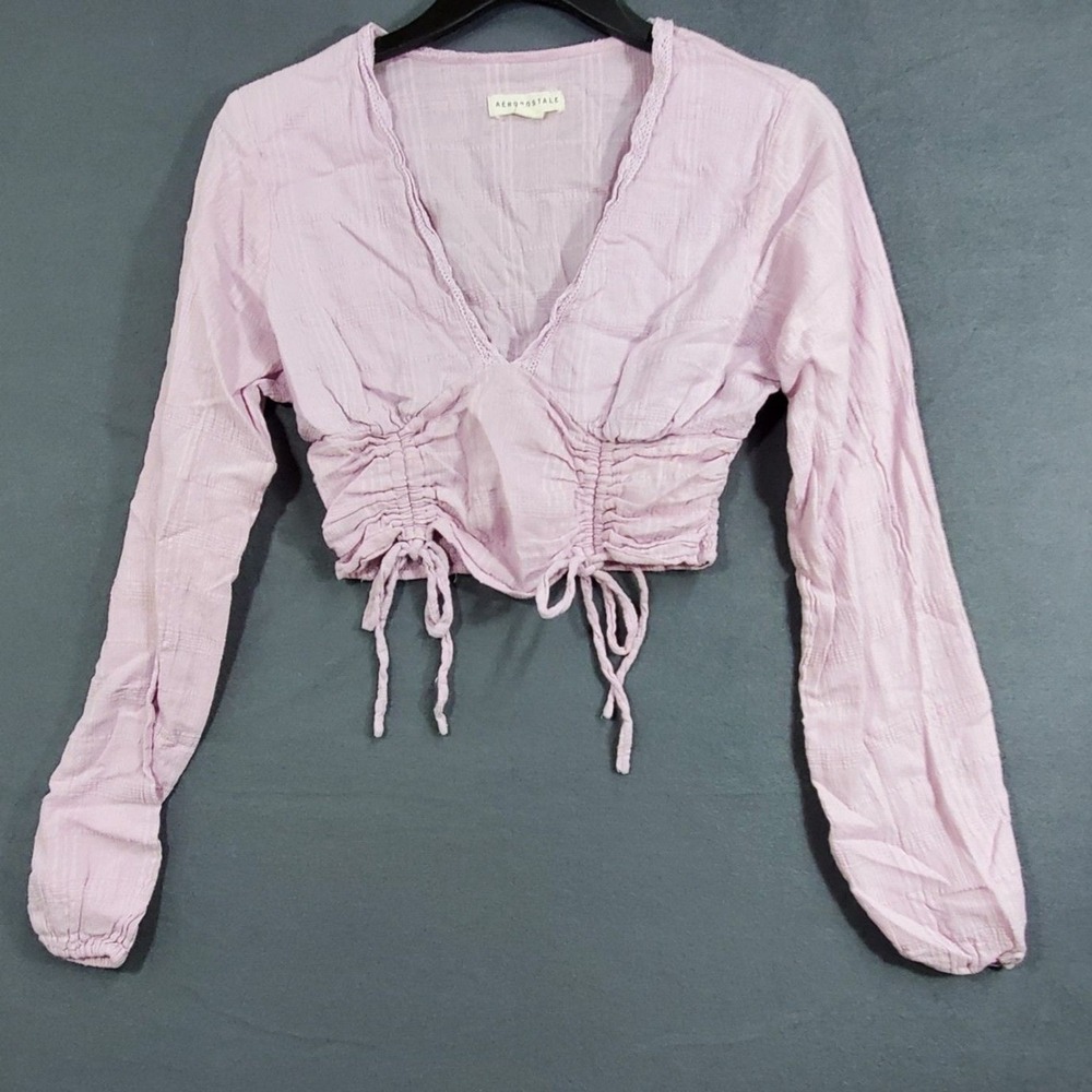 Aeropostale Crop Top Womens SIze M Pink Cotton Blend